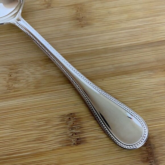 Christofle France Perles ONE Oval Soup Spoon Silverplate Flatware Discontinued - Picture 5 of 7